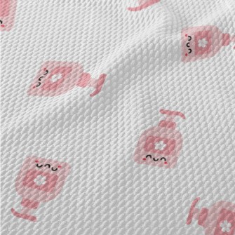 Playful Pink Bath Bottle Birdseye Piqué