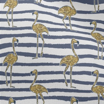 Golden And Shiny Flamingo Chiffon