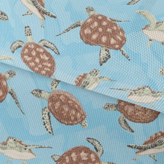 A Turtle Swimming Freely Waterproof Oxford