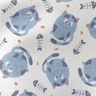 Fat Cat And Fish Bones Waterproof Canvas