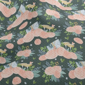 Hand Drawn Flower Invitation Athletic Mesh Flat Back