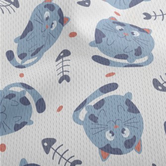 Fat Cat And Fish Bones Athletic Mesh Flat Back