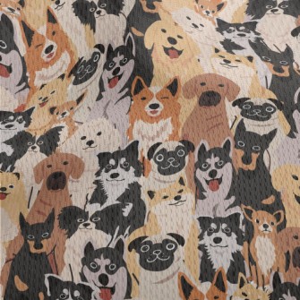 A Group Of Energetic Puppies Athletic Mesh Flat Back