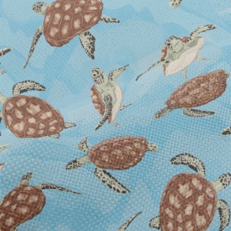 A Turtle Swimming Freely Performance Linen