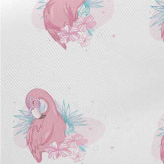Flamingo Taking A Bath And Gro Twill