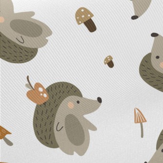 Cute Mushroom Hedgehog Twill
