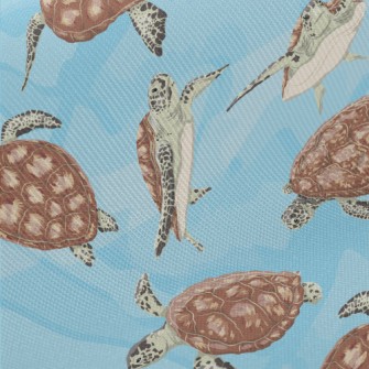 A Turtle Swimming Freely Twill