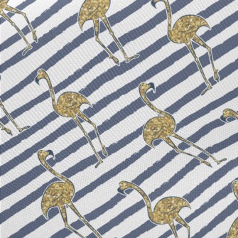 Golden And Shiny Flamingo Twill
