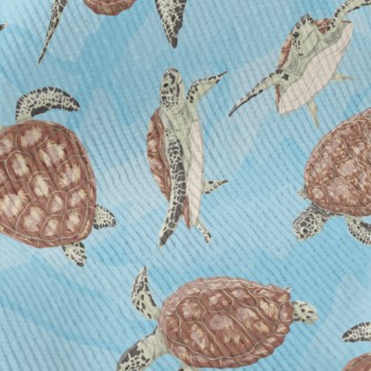A Turtle Swimming Freely Standard Corduroy
