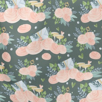 Hand Drawn Flower Invitation Stretch Ponte