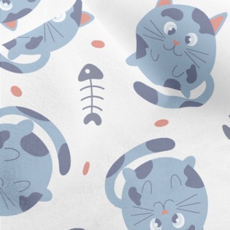 Fat Cat And Fish Bones Micro Fleece