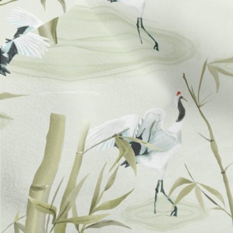 Japanese Style Red-crowned Cra Micro Fleece