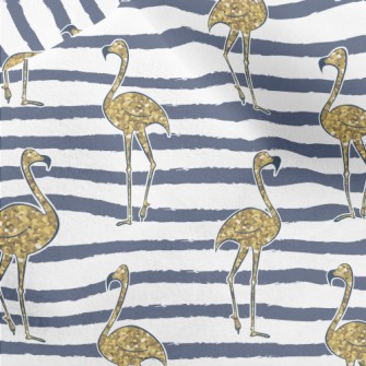 Golden And Shiny Flamingo Micro Fleece
