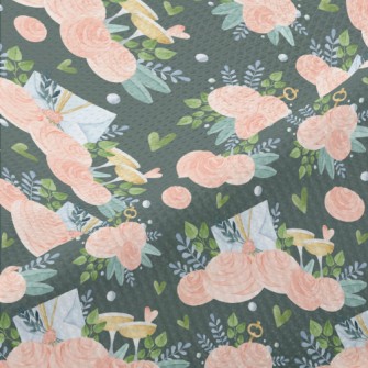 Hand Drawn Flower Invitation Piqué