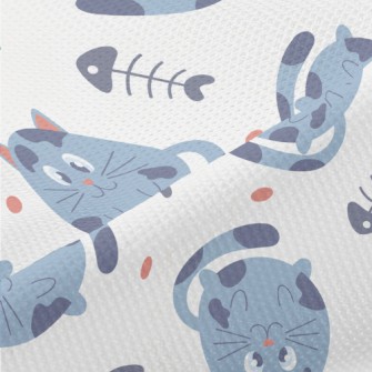 Fat Cat And Fish Bones Piqué