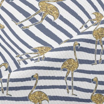 Golden And Shiny Flamingo Piqué