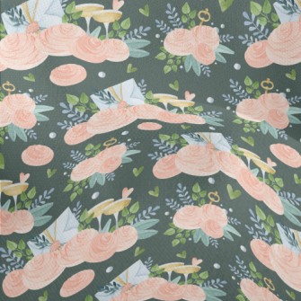 Hand Drawn Flower Invitation Lightweight Performance Linen