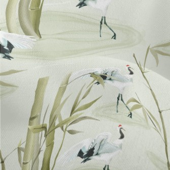Japanese Style Red-crowned Cra Lightweight Performance Linen