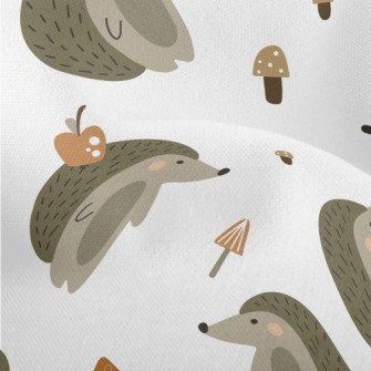 Cute Mushroom Hedgehog Lightweight Performance Linen