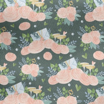 Hand Drawn Flower Invitation Jersey Backed Fleece