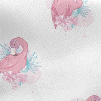 Flamingo Taking A Bath And Gro Jersey Backed Fleece