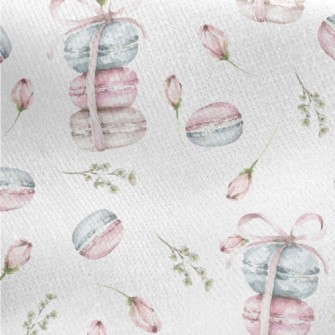 Pink Macarons And Roses Jersey Backed Fleece