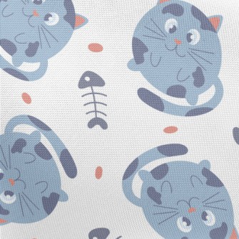 Fat Cat And Fish Bones Pongee