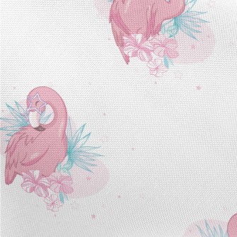 Flamingo Taking A Bath And Gro Pongee