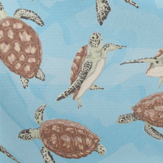 A Turtle Swimming Freely Pongee