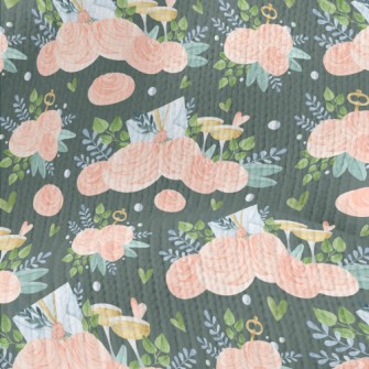 Hand Drawn Flower Invitation Stretch Jersey