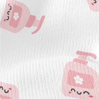 Playful Pink Bath Bottle Stretch Jersey