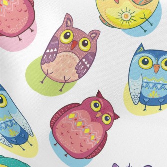 Colorful Owl Lightweight Cotton Poplin