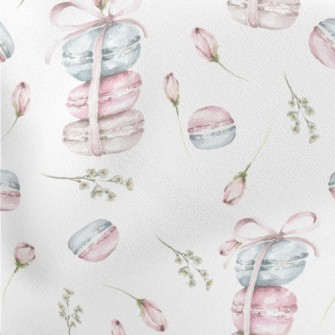 Pink Macarons And Roses Lightweight Cotton Poplin