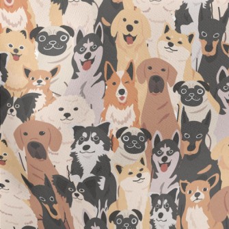 A Group Of Energetic Puppies Lightweight Cotton Poplin