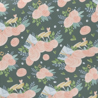 Hand Drawn Flower Invitation Midweight Cotton Poplin