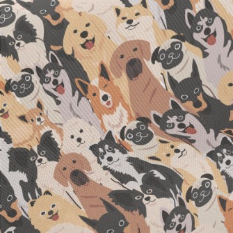 A Group Of Energetic Puppies Midweight Cotton Poplin