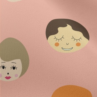 Funny Female Faces Graffiti Chiffon