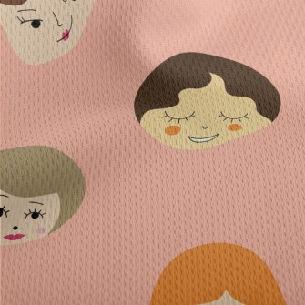 Funny Female Faces Graffiti Athletic Mesh Flat Back