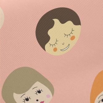 Funny Female Faces Graffiti Twill