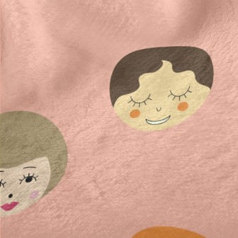 Funny Female Faces Graffiti Minky