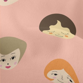 Funny Female Faces Graffiti Lightweight Performance Linen