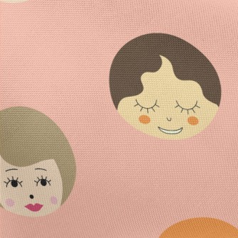 Funny Female Faces Graffiti Pongee