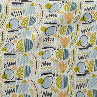 Abstract Graffiti Plant Lines  Birdseye Piqué