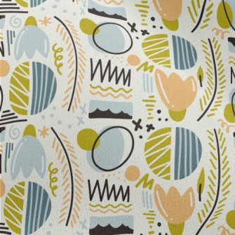 Abstract Graffiti Plant Lines  Chiffon