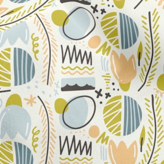 Abstract Graffiti Plant Lines  Micro Fleece