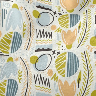 Abstract Graffiti Plant Lines  Minky