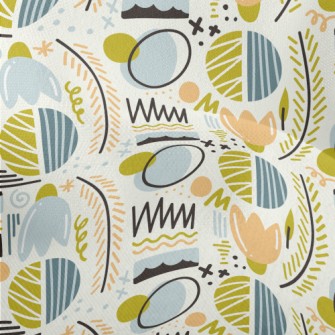 Abstract Graffiti Plant Lines  Lightweight Performance Linen