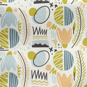 Abstract Graffiti Plant Lines  Jersey Backed Fleece