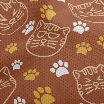 Excited Expression Cat Athletic Mesh Flat Back