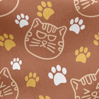 Excited Expression Cat Jersey Backed Fleece